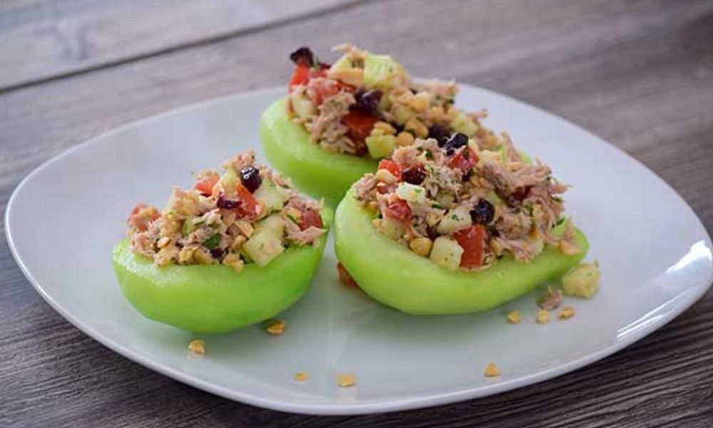 Receta de chayotes rellenos de atún