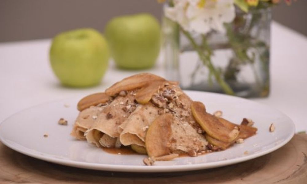 Receta de crepas de avena con manzana