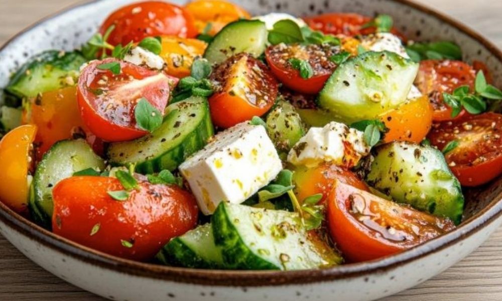 Receta de ensalada de pepino y tomate