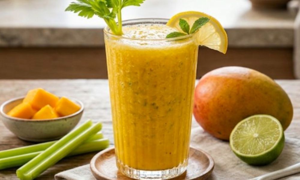 Receta de jugo de apio con mango