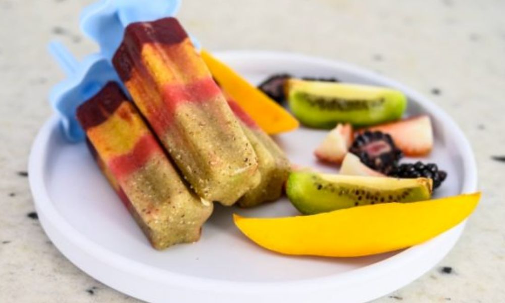 Receta de paletas de frutas naturales con chía