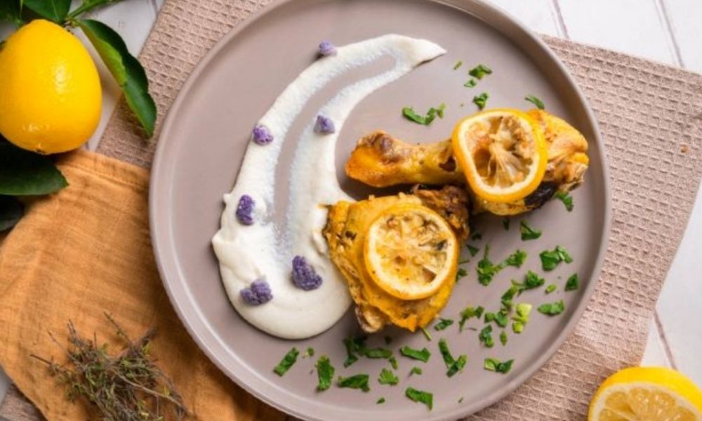 Receta de pollo al limón con puré de coliflor