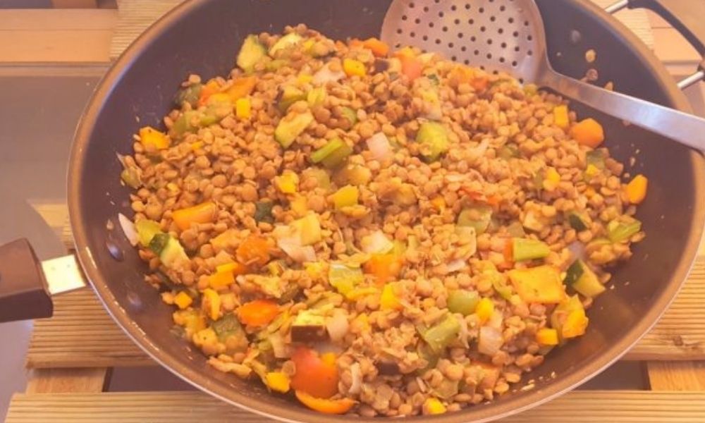 Receta de salteado de lentejas