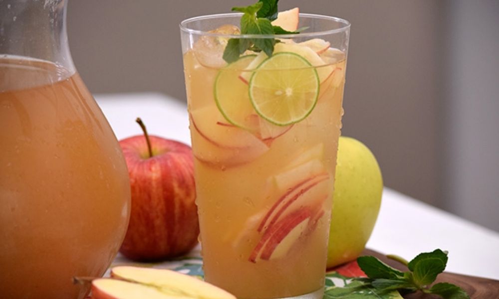 Receta de té helado de manzanas