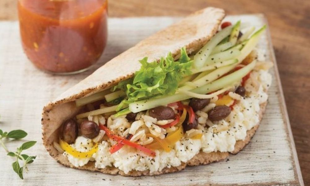 Receta de wrap de frijoles con arroz integral