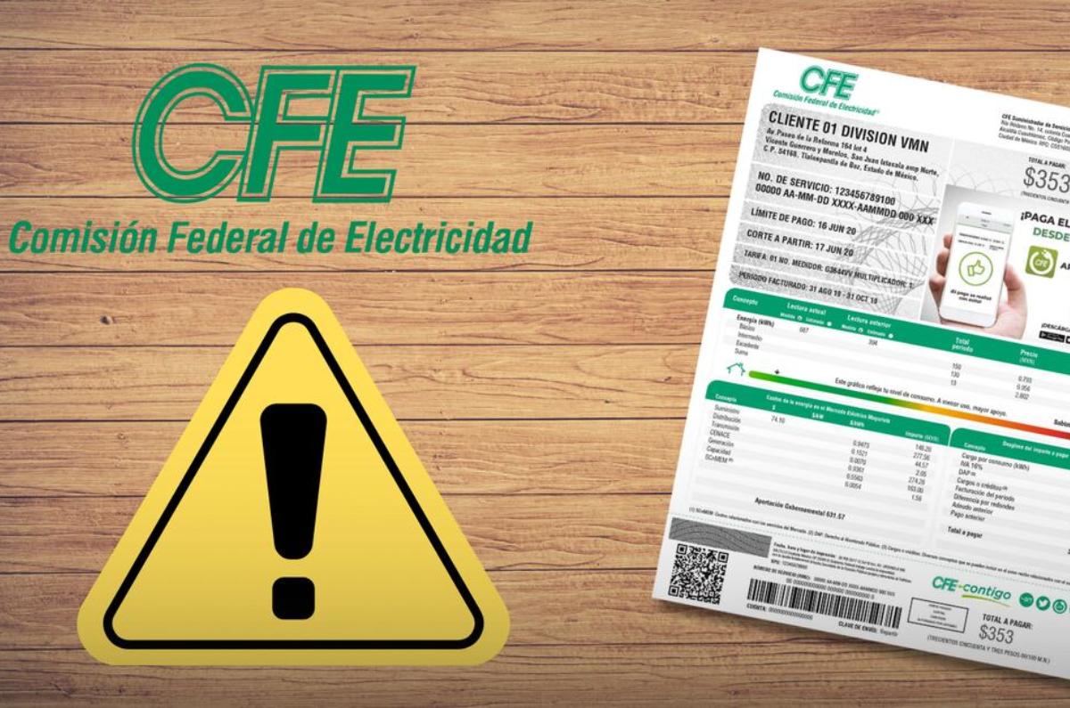 recibo falso de la CFE