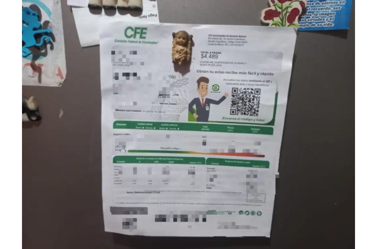 recibo falso de la CFE