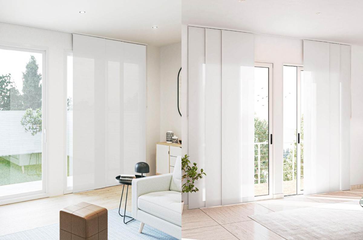 Los paneles japoneses son ideales para ventanales grandes y aportan orden visual.