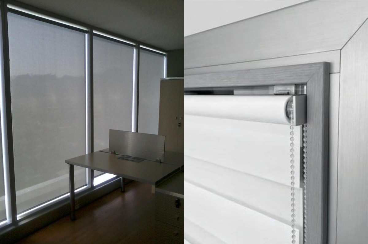 Los estores enrollables permiten regular la luz y mantener un estilo minimalista.