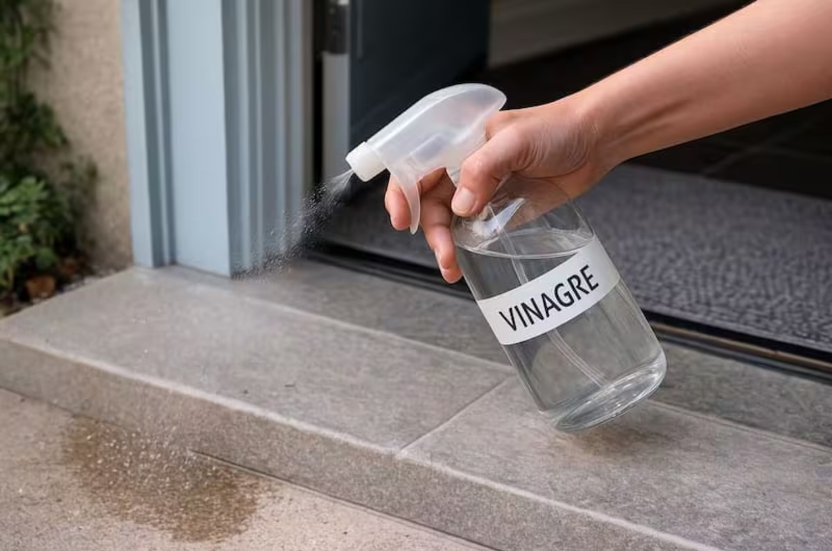 beneficios de rociar vinagre en la entrada de tu casa