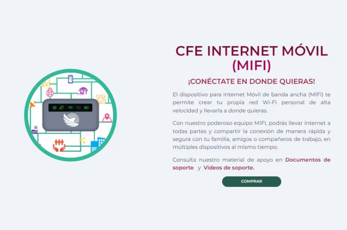 El servicio funciona con un MIFI portátil que crea una red Wi-Fi para varios dispositivos sin instalación fija. Foto: Archivo 