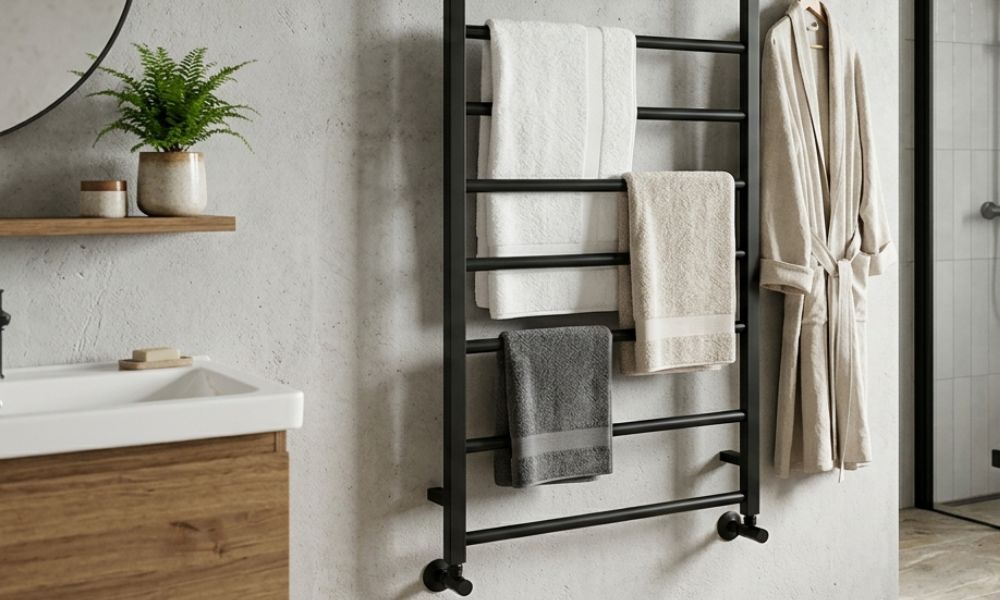 Estructura de metal estilo escalera para toallas de baño 2026