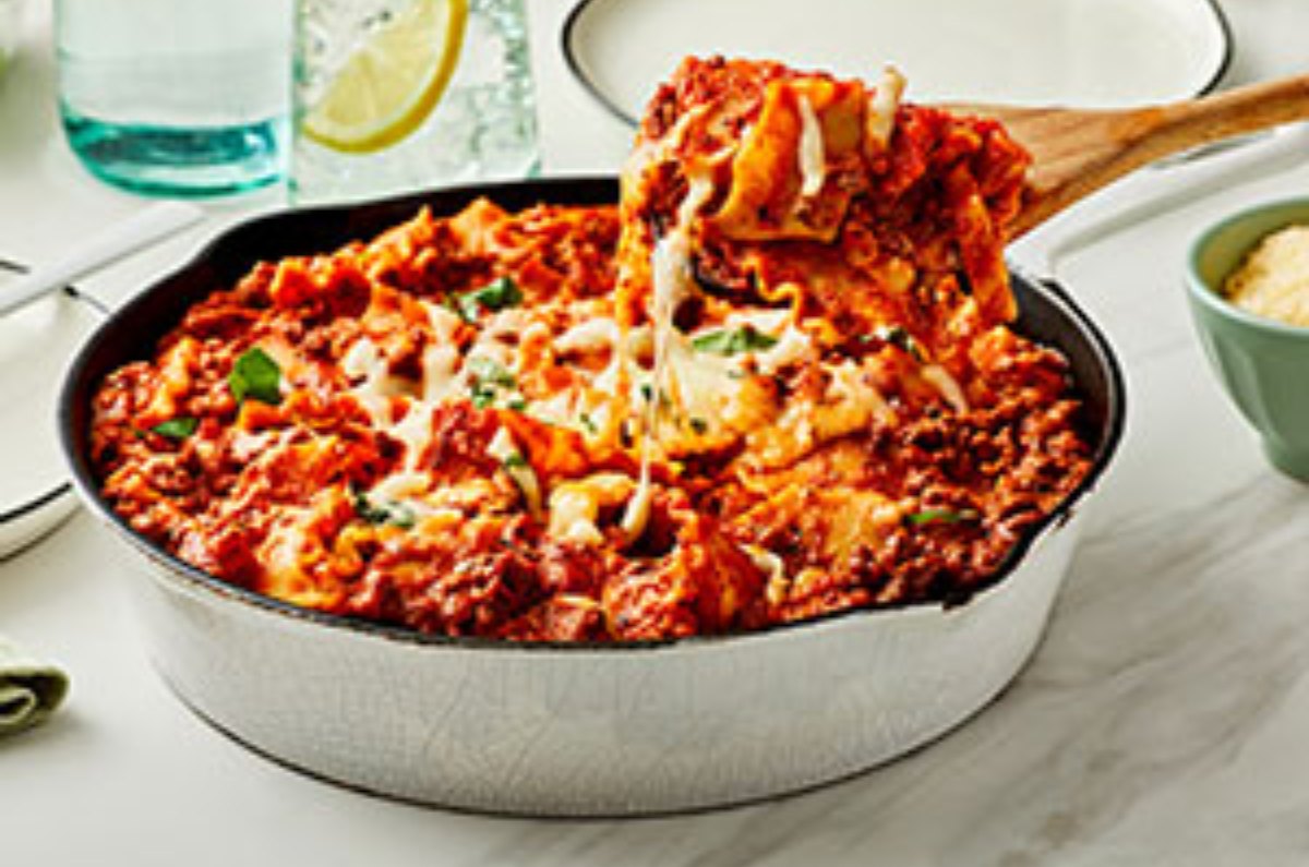 Lasagna de carne molida al sartén