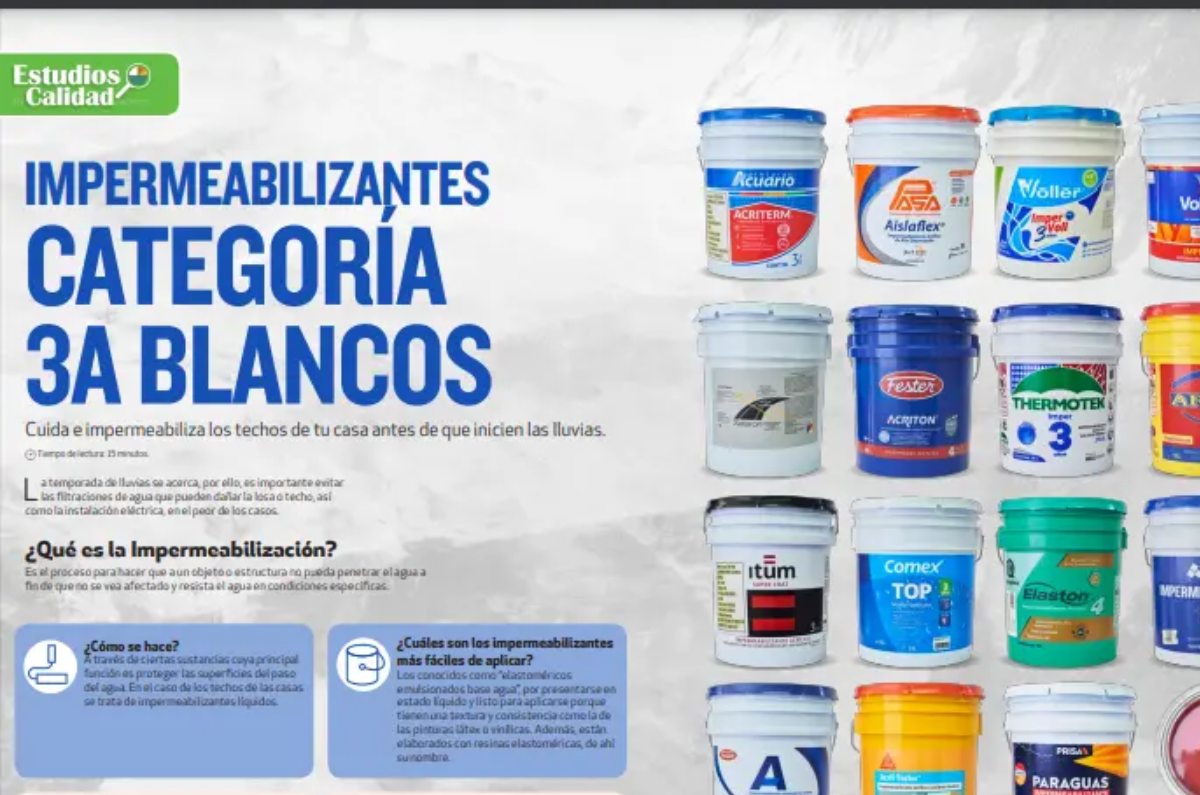 mejores impermeabilizantes según Profeco
