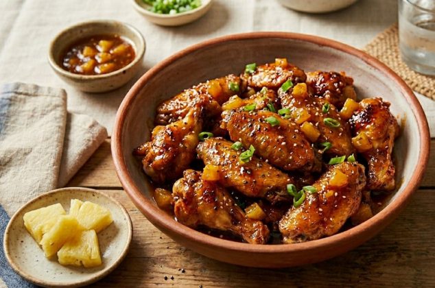 Receta de alitas de pollo en salsa de piña ¡con solo 6 ingredientes!