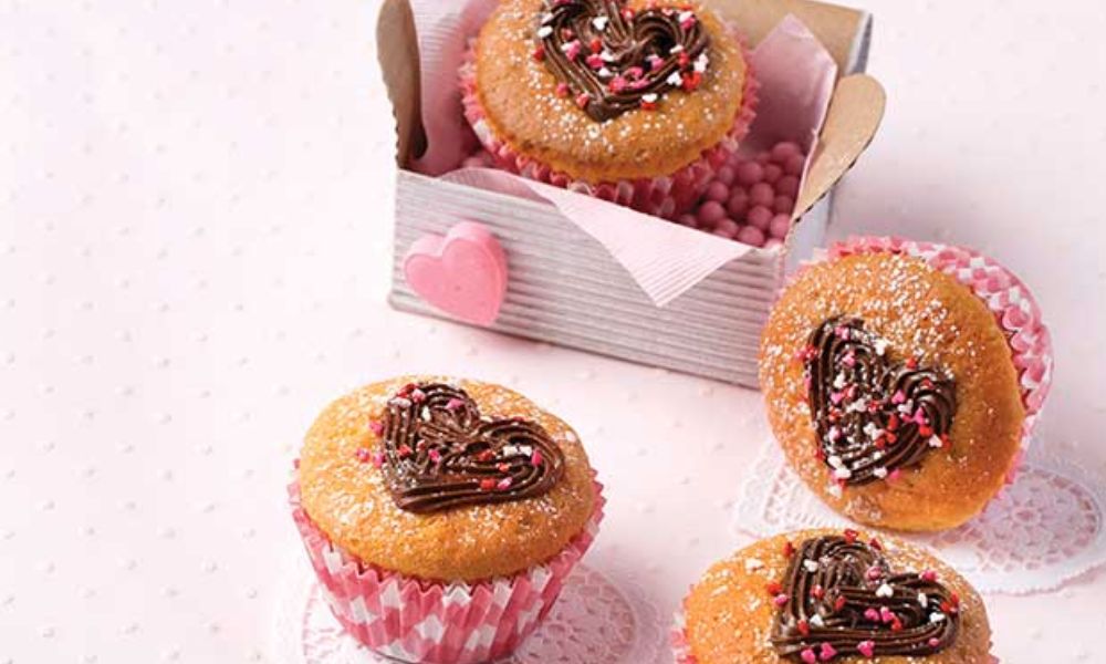 Receta de cupcakes de naranja rellenos de crema de avellana