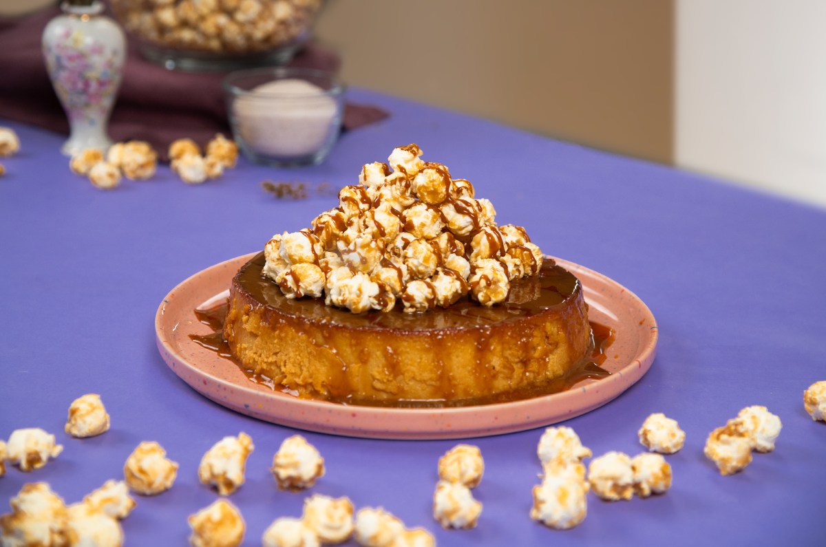 Receta de flan de palomitas de caramelo 