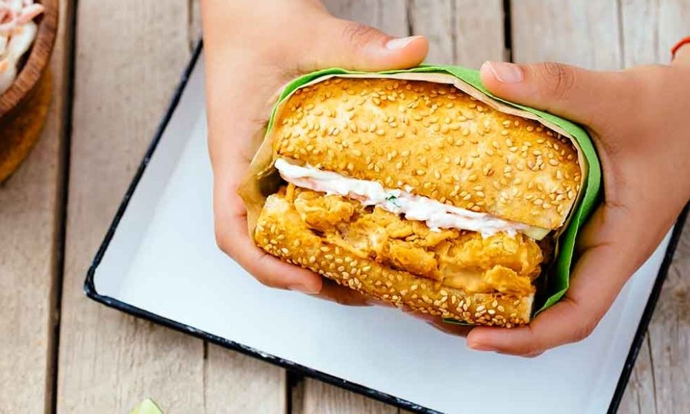 Receta de hamburguesa de pollo frito