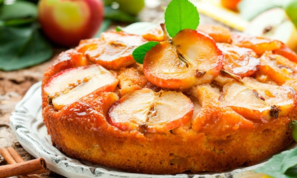Receta de pan volteado de manzana