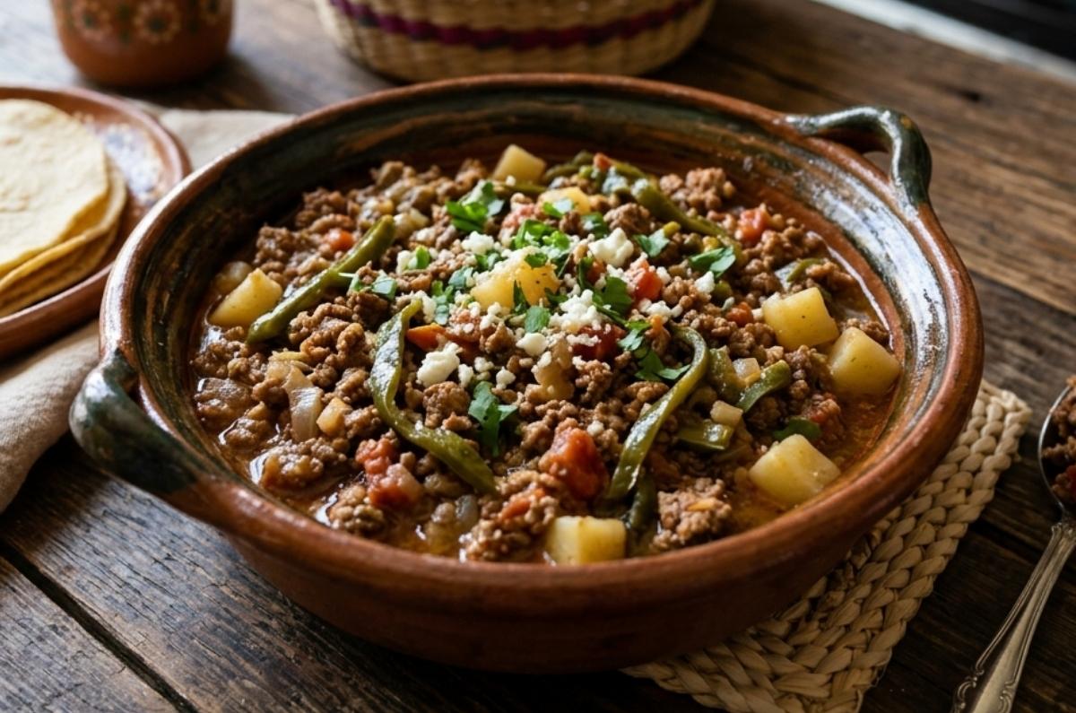 Receta de picadillo estilo poblano ¡para preparar en 40 minutos!