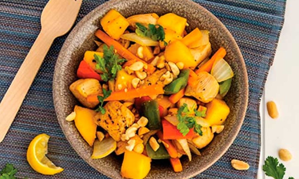 Receta de salteado agridulce de pollo y mango