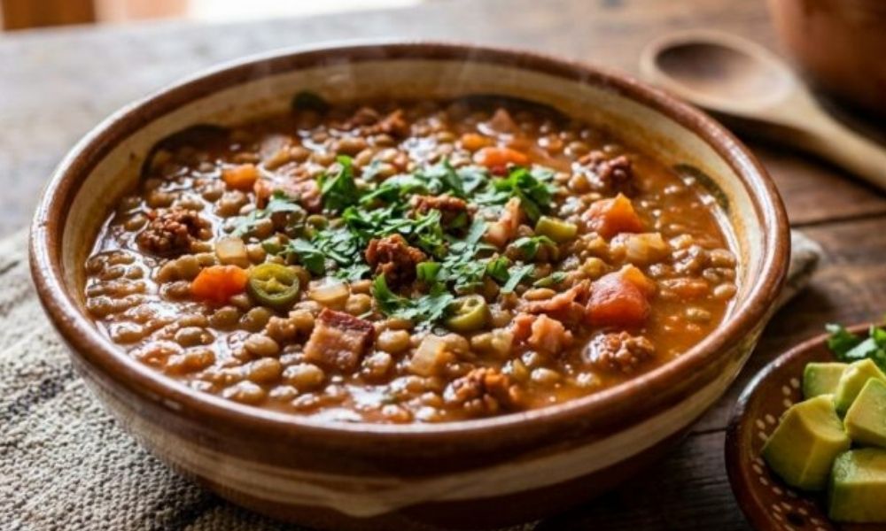 Receta de sopa de lentejas a la mexicana