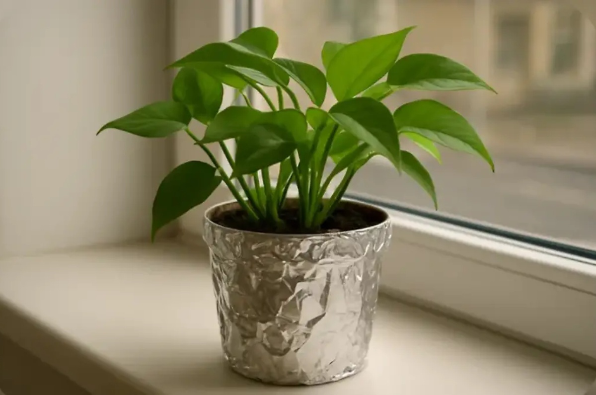 beneficios del papel aluminio en las macetas de las plantas de interior