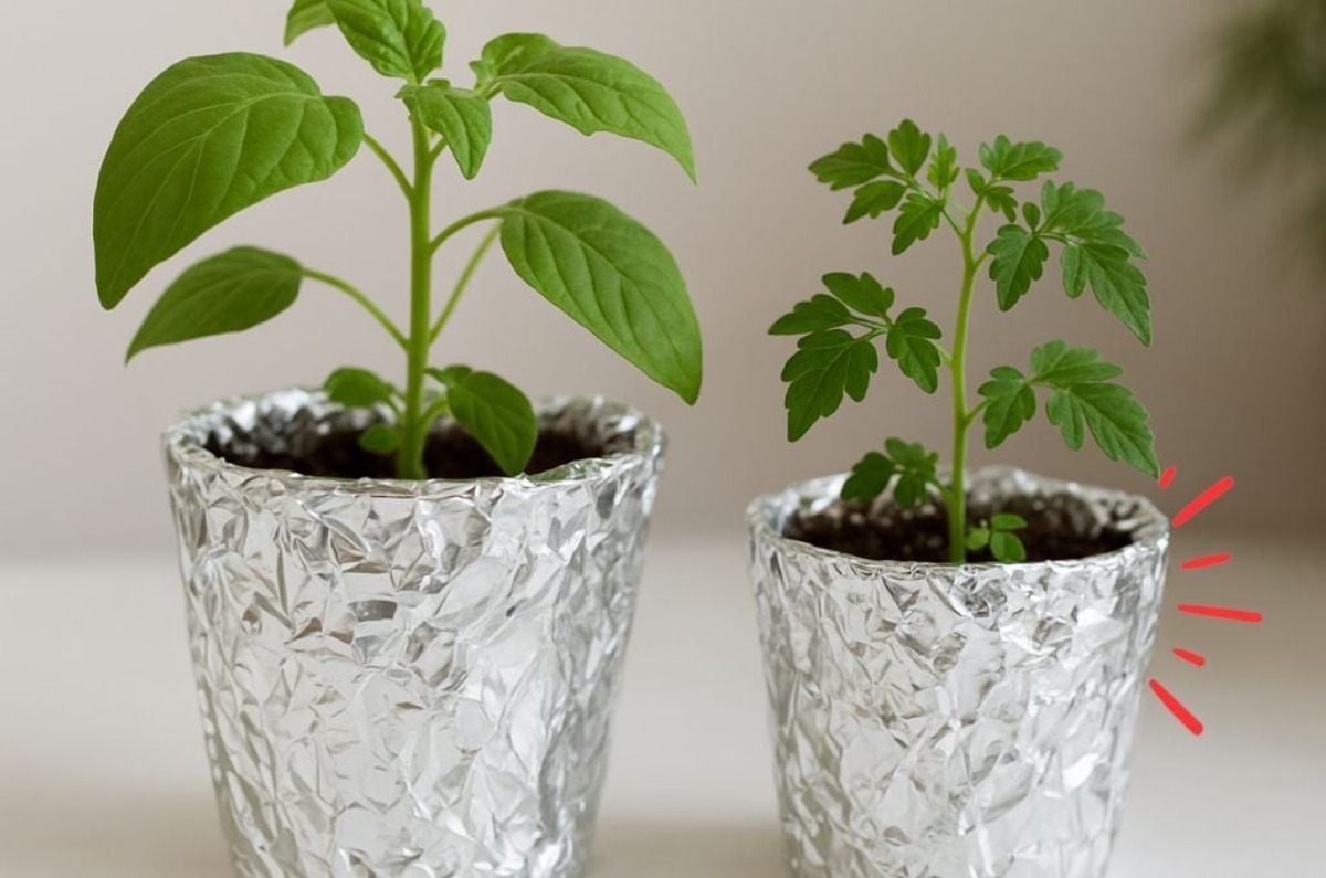 beneficios del papel aluminio en las macetas de las plantas de interior
