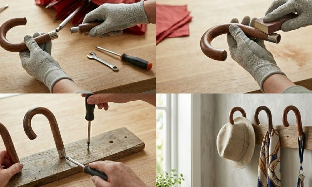 Cómo hacer percheros DIY con paraguas viejo