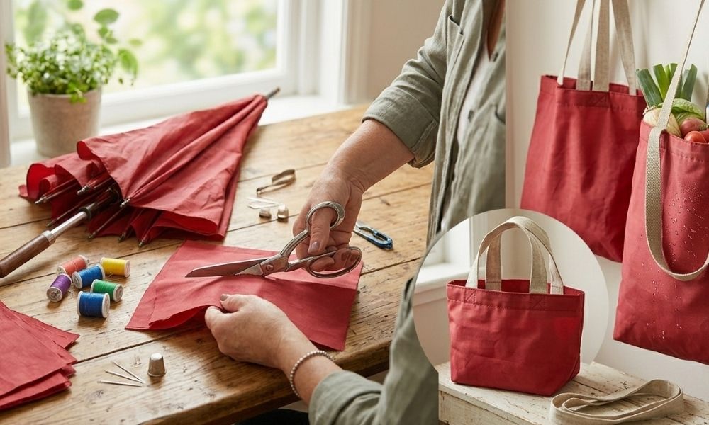 Cómo hacer una bolsa con un paraguas viejo