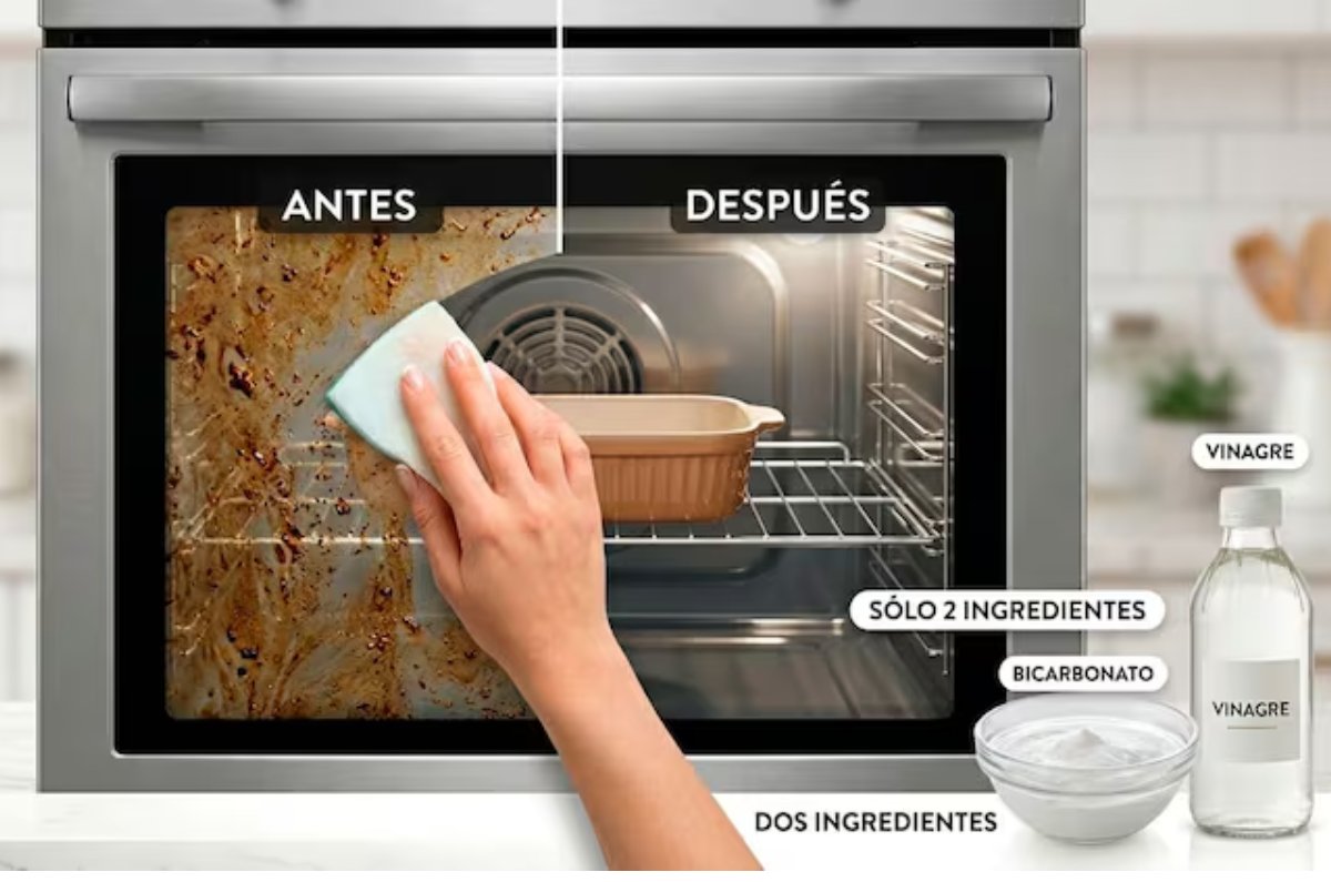 cómo quitar grasa pegada del horno