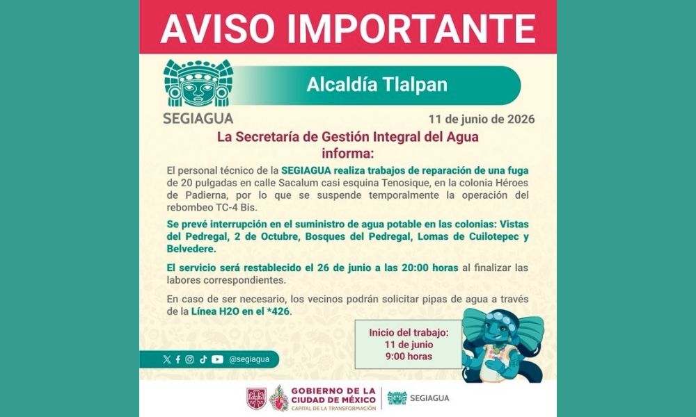 Corte de agua CDMX