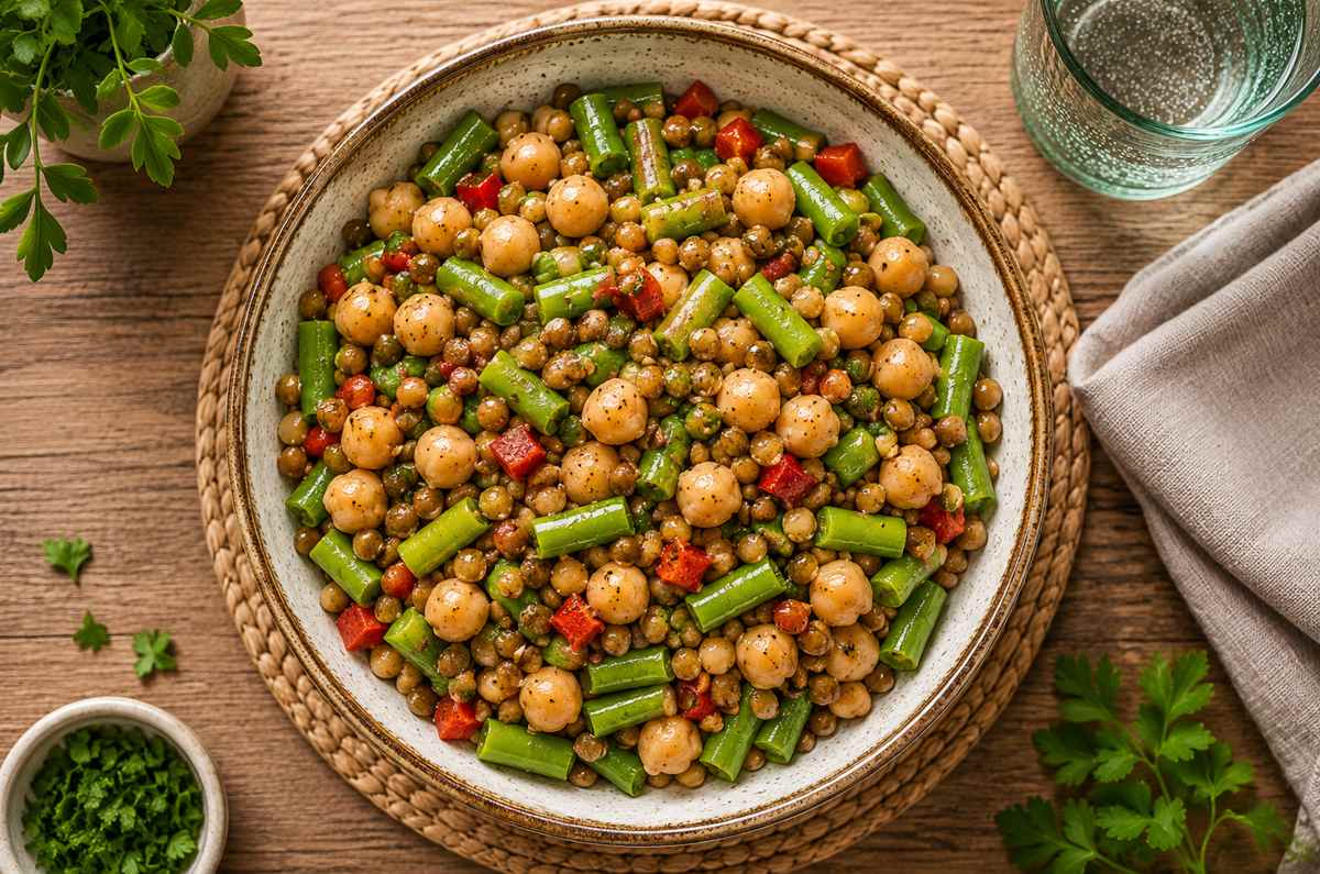 Receta de botana saludable con legumbres y especias cajún.