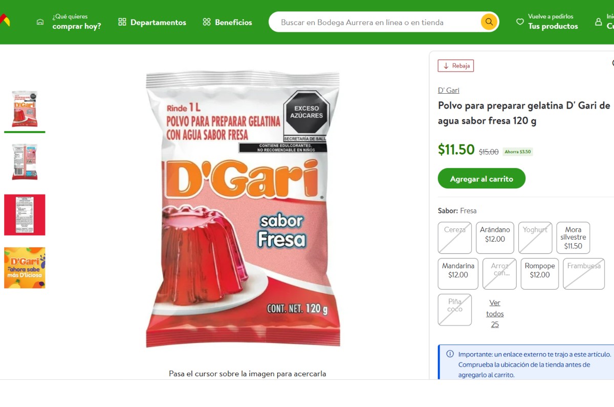 D'Gari también obtuvo una buena evaluación por cumplir con lo que declara en su etiquetado, ofrecer 52 kcal por porción, no contener grasa y venderse entre 11 y 15 pesos por sobre.