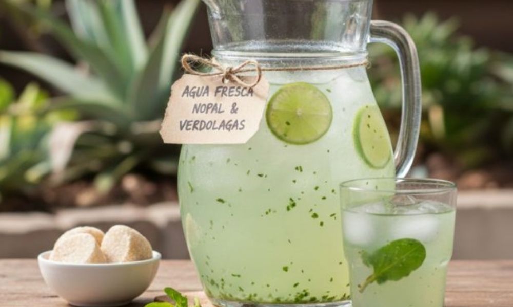 Receta de agua fresca de nopal y verdolagas