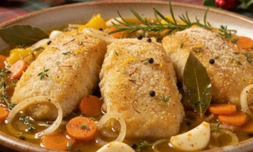 Receta de bacalao en escabeche con naranja