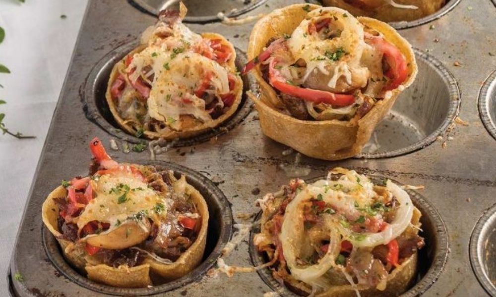 Receta de cazuelitas de tortilla rellenas de carne
