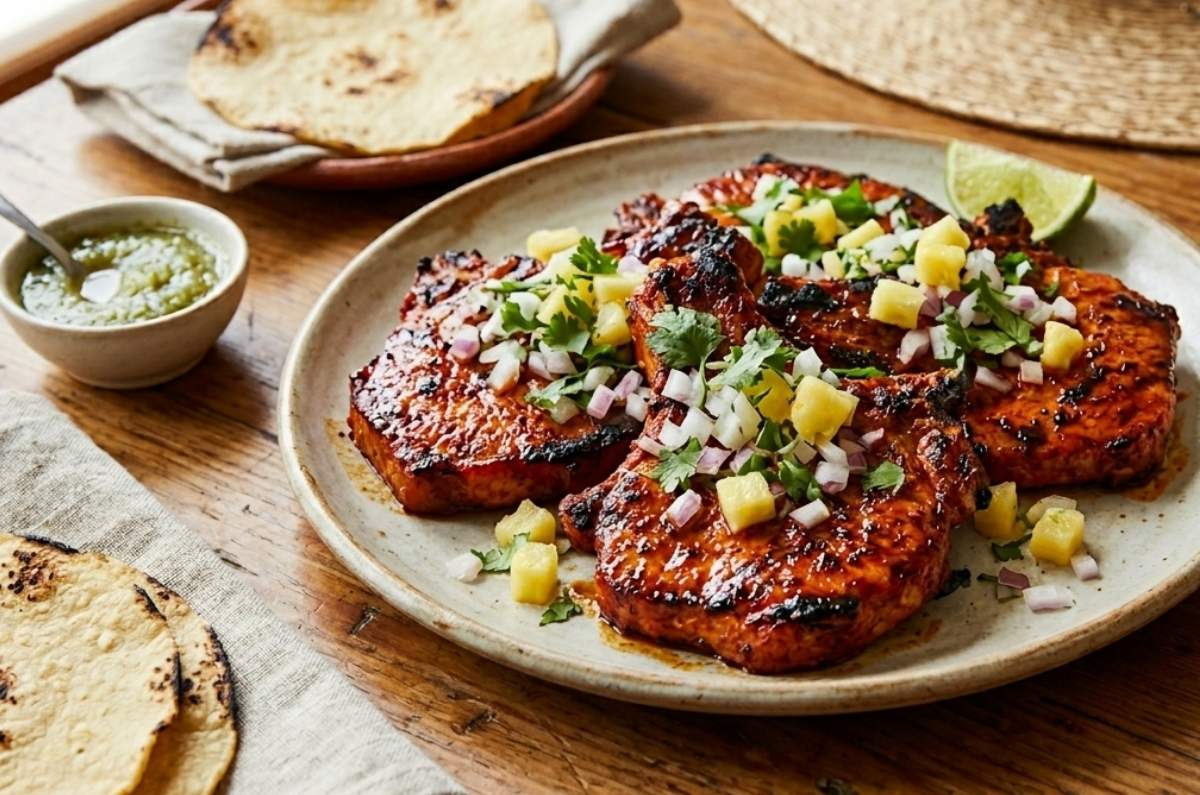 Receta de chuletas de cerdo al pastor para preparar en 40 minutos