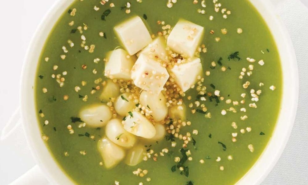 Receta de crema de calabaza, amaranto y cilantro
