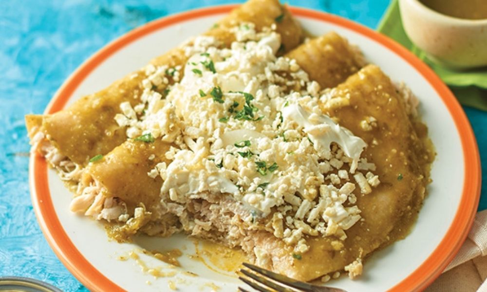 Receta de enchiladas verdes mexicanas con pollo