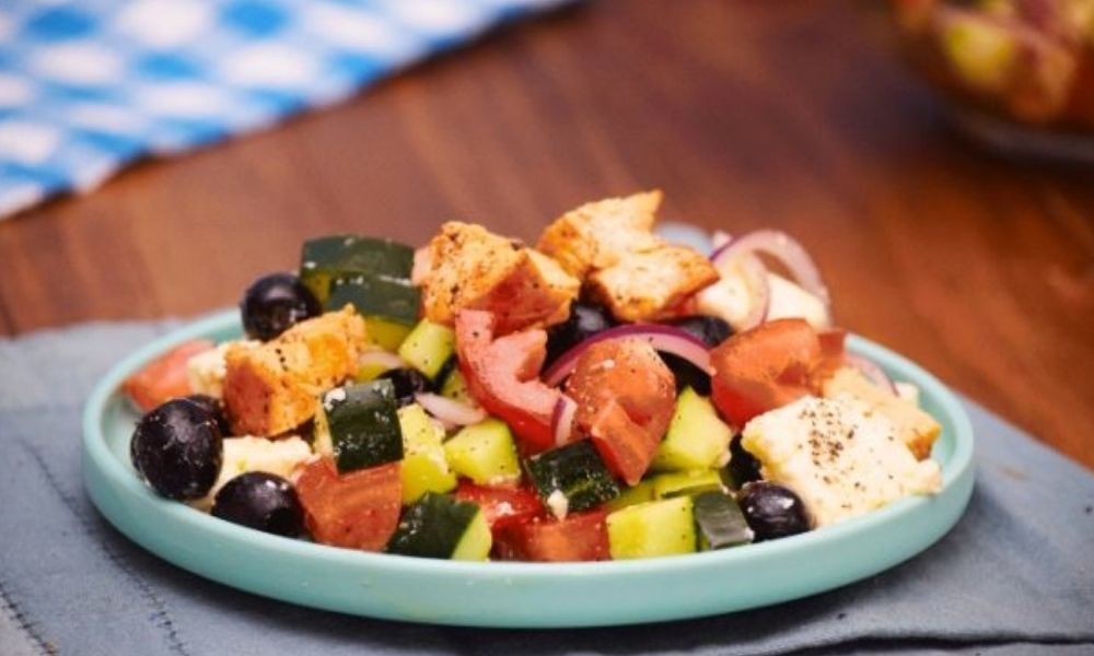 Receta de ensalada griega con pollo