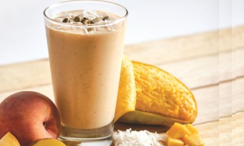 Receta de licuado de mango con durazno