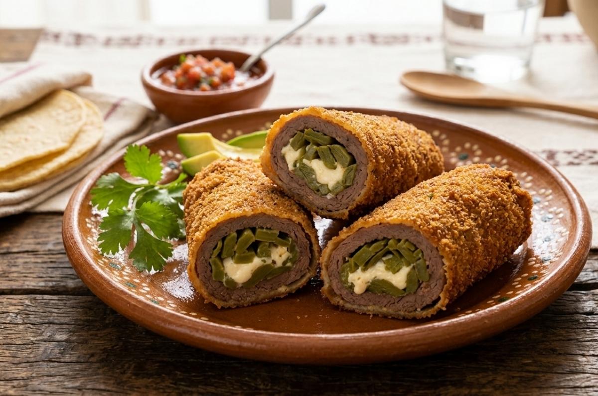 Receta de milanesas de res rellenas con nopales ¡en menos de 40 minutos!