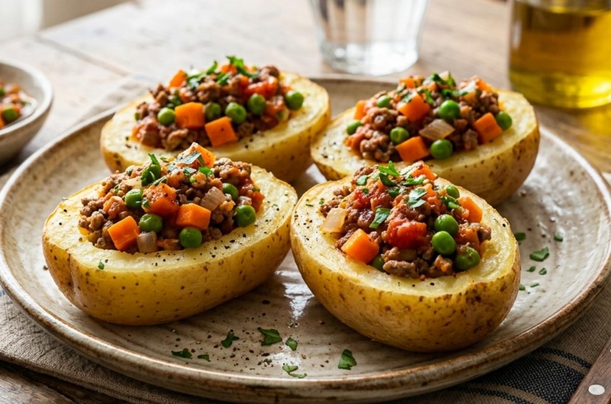 Receta de papas rellenas a la jardinera para preparar con solo 8 ingredientes