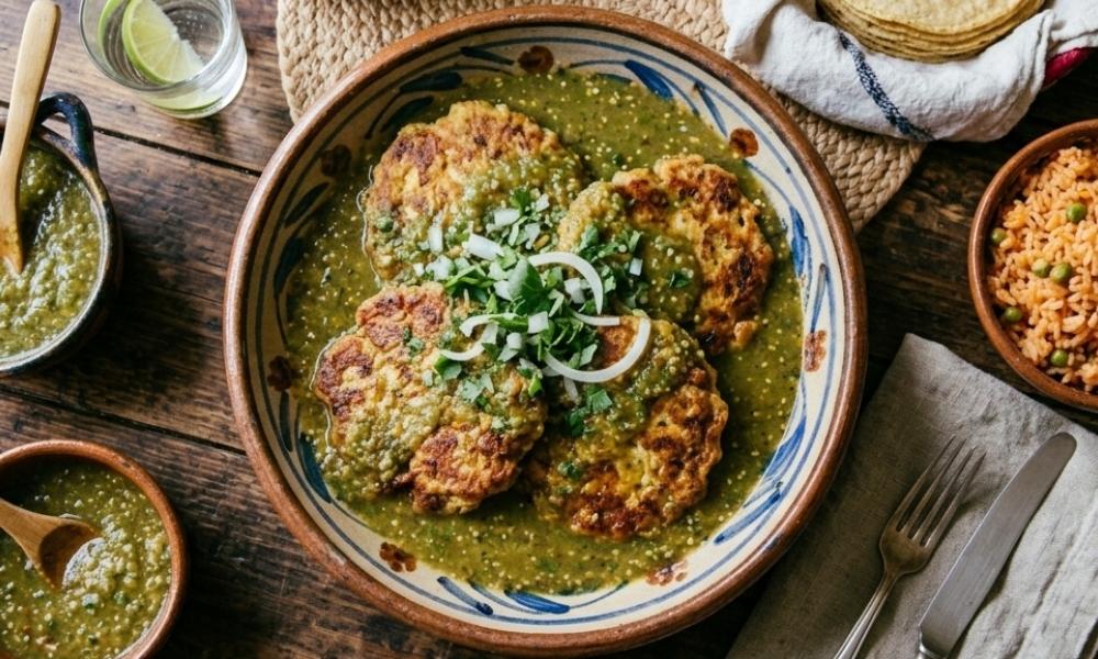 Receta de tortitas de longaniza en salsa verde ¡en solo 40 minutos!