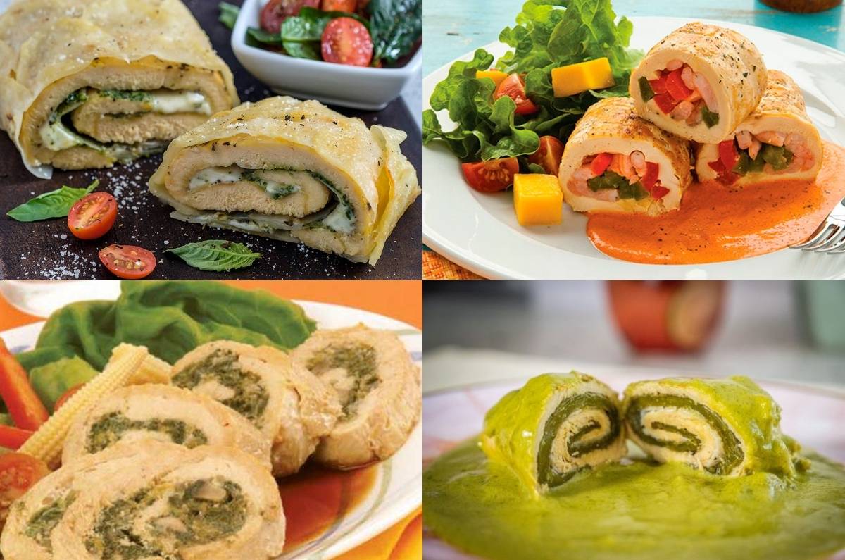 5 recetas de rollos de pollo rellenos ¡por menos de 200 pesos!
