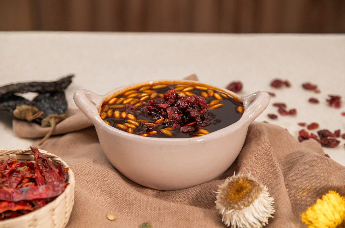 salsa macha de arándanos