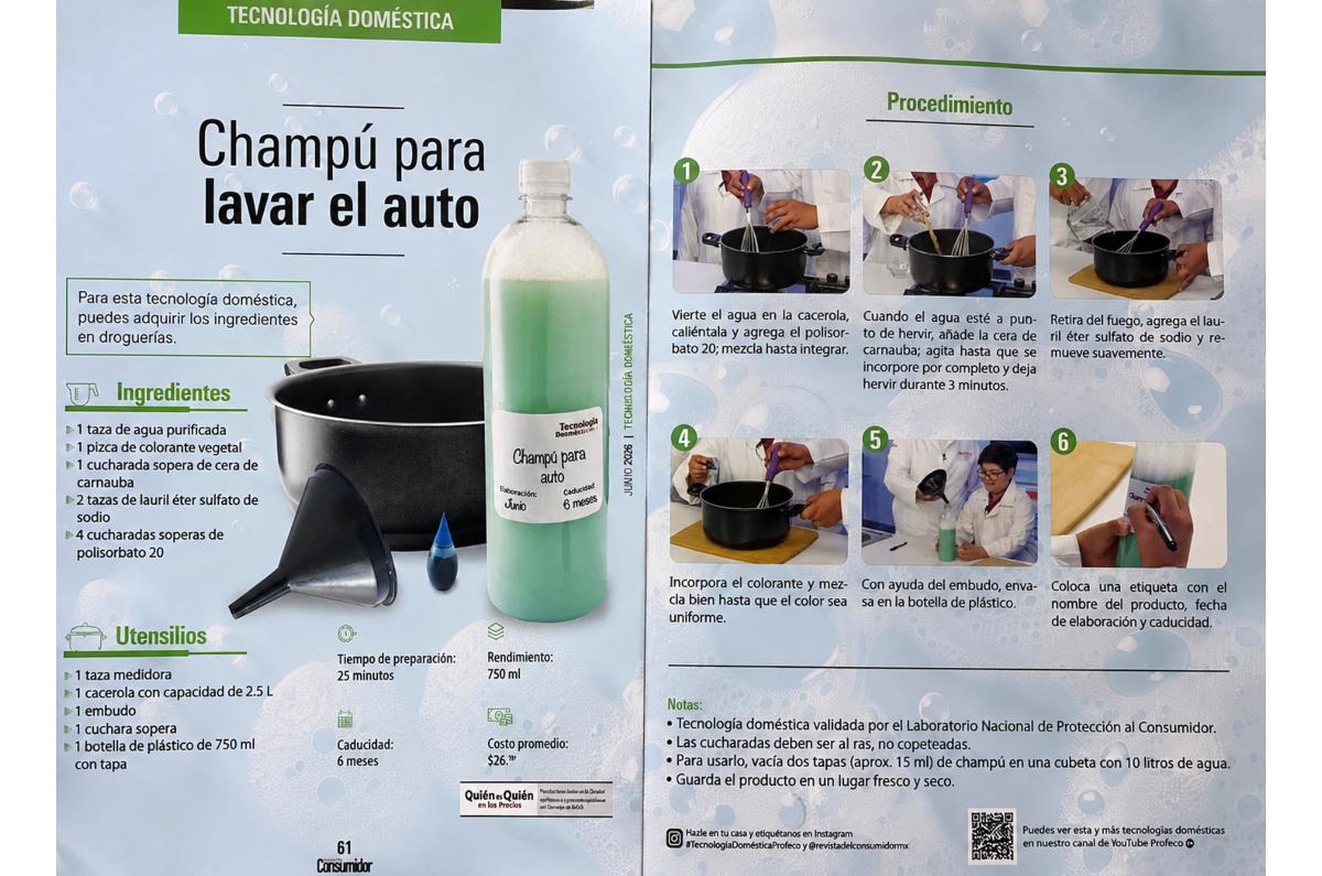 cómo hacer shampoo casero para auto
