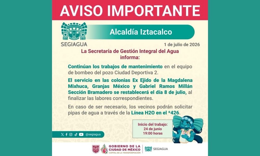 Corte de agua Iztacalco Segiagua