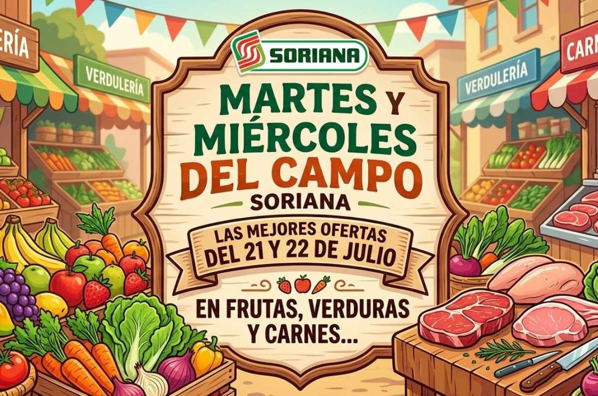 Martes y Miércoles del Campo Soriana 21 y 22 de julio: Lista completa de frutas, verduras y carnes en descuento